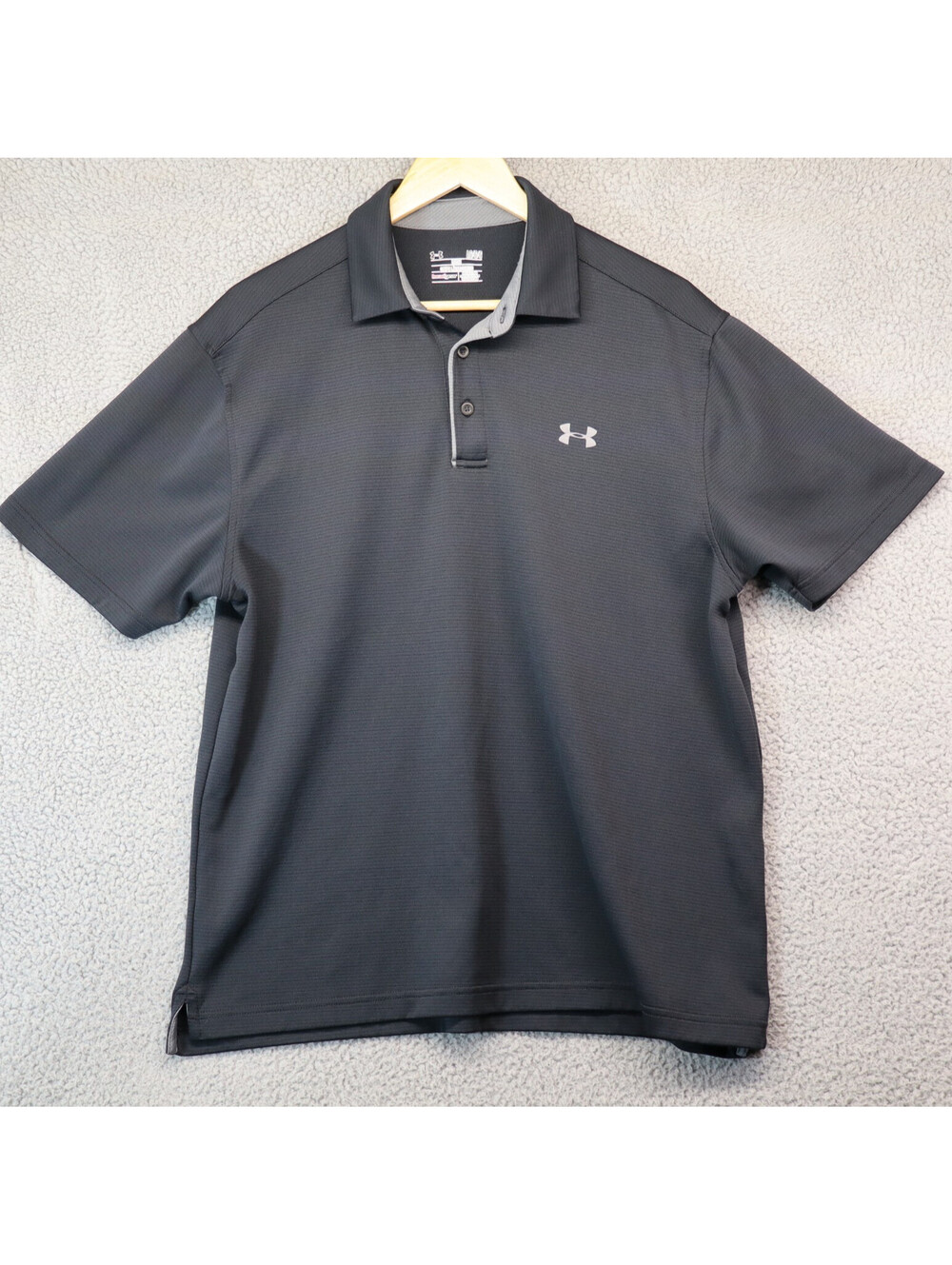 Under Armour UA Tech Men's Polo Shirt Graphite Black  Large